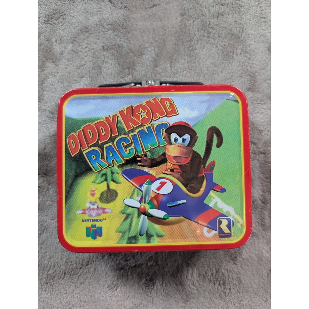 Nintendo Diddy Kong Racing Lunch Box OS Red N64 Rareware Metal Tin 1997